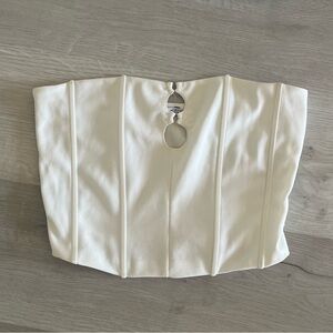 Elegant White Strapless Corset